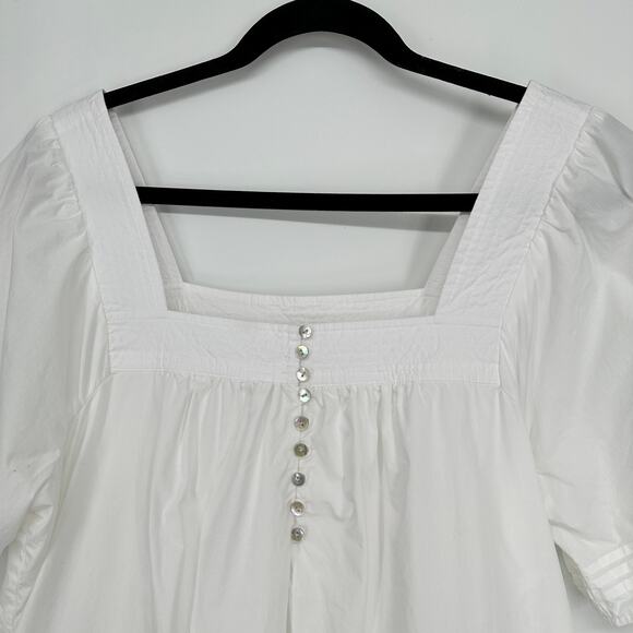 Madewell Nisha Cotton Poplin Square Neck Relaxed Pocket Womens Dress Medium - Picture 3 of 12